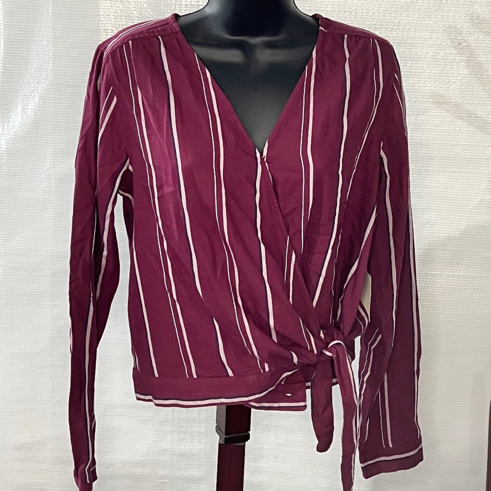 Krazy Girl - burgundy striped shirt